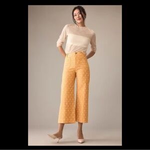 Anthropologie Maeve Yellow Polka Dot Pants